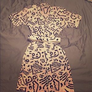 Retro 80s Funky Print Dress